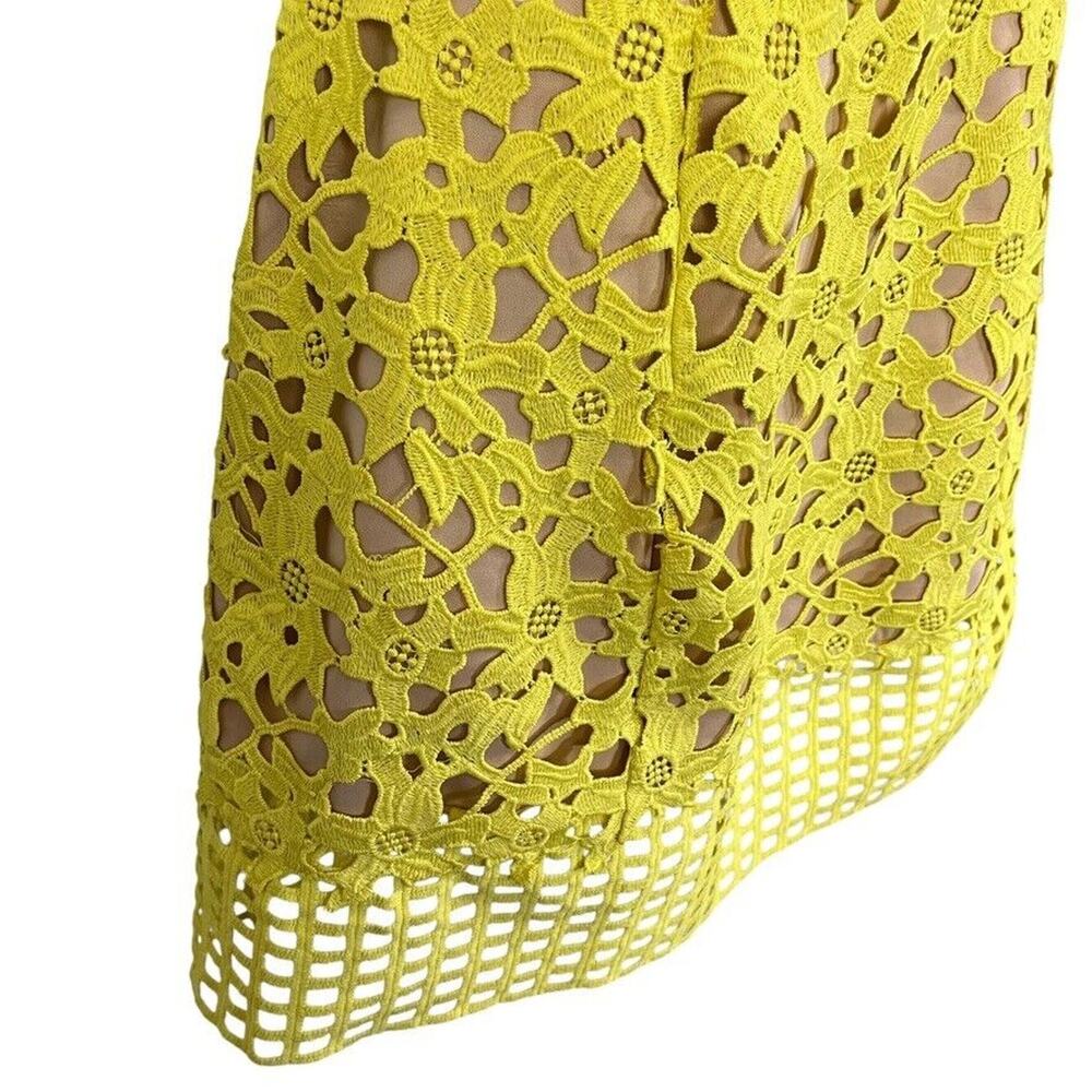 Lovers + Friends Bellini Yellow Lace Crochet Whimsigoth Fairy Dress Stretch M - Picture 4 of 16